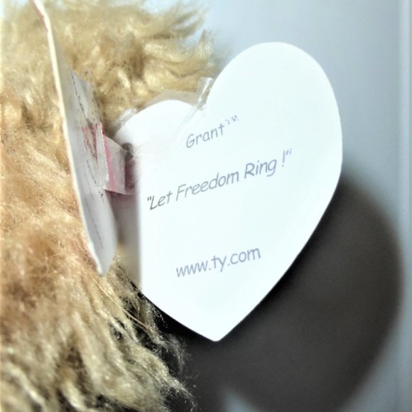 1993 12" TY Beanie Bear GRANT Let Freedom Ring Teddy Bear Collectible Teddy Bear - Picture 9 of 10